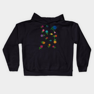 More Hand Drawn Flowers (dark background) Kids Hoodie